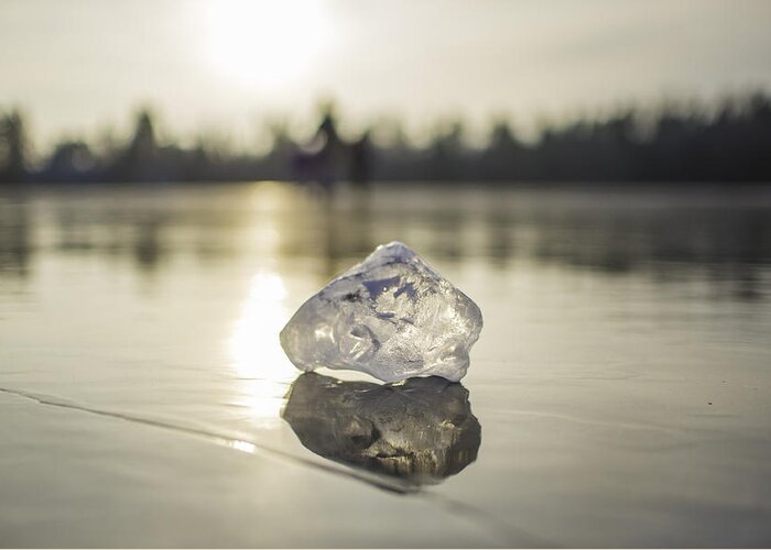 Alex Blondeau Greeting Card featuring the photograph Ice Puck on Little Rock Lake by Alex Blondeau