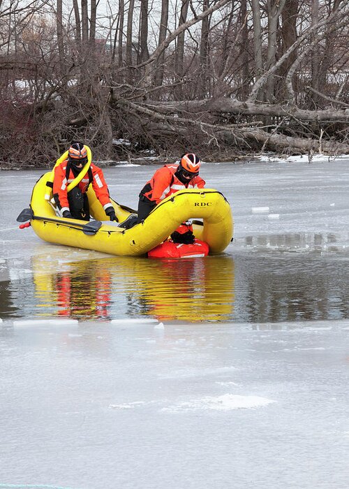 2017 Greeting Card featuring the photograph Ice Rescue Demonstration by Jim West/science Photo Library