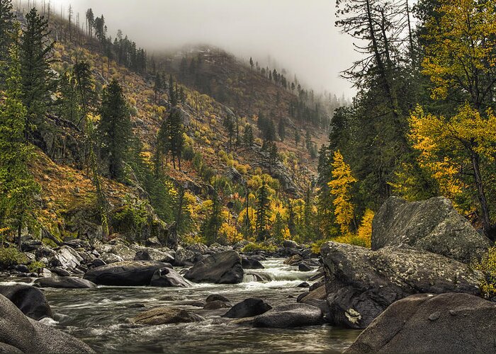 Autumn Greeting Card featuring the photograph Icicle Creek Hues by Mark Kiver