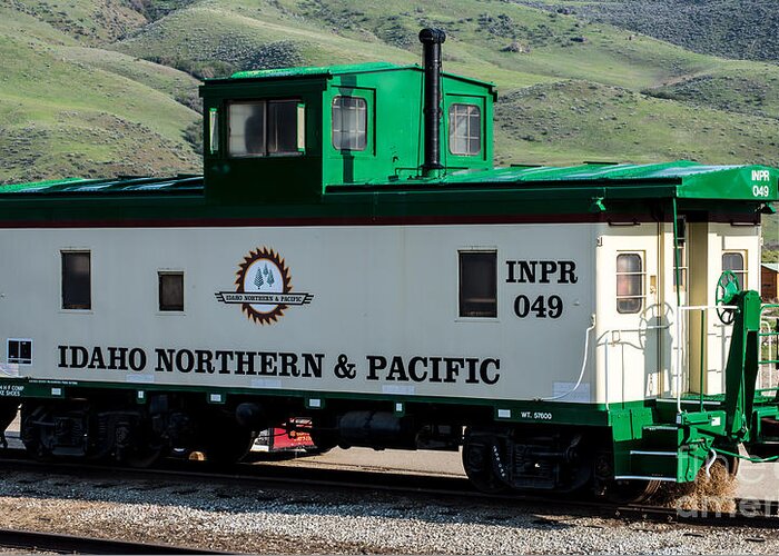 Idaho Northern And Pacific Greeting Card featuring the photograph Idaho Northern and Pacific Railroad Caboose by Gary Whitton
