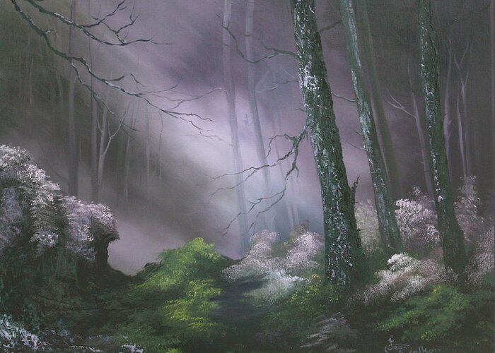 Forests Greeting Card featuring the painting If You Go Down In The Woods Today ? by Jean Walker