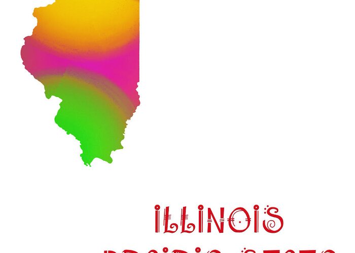 Andee Design Greeting Card featuring the digital art Illinois State Map Collection 2 by Andee Design