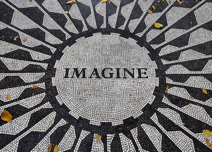 Just Imagine Greeting Card featuring the photograph Imagine a world of peace by Garry Gay