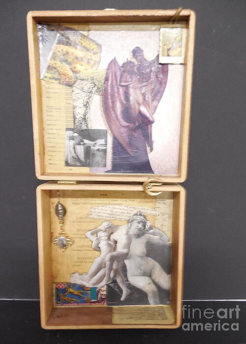Cigar Box Greeting Card featuring the mixed media In Love by M Bellavia
