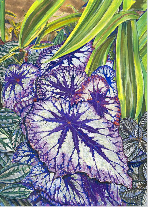 Birdseye Art Studio Greeting Card featuring the painting In the Conservatory-7th Center-Violet by Nick Payne