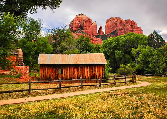 Sedona Greeting Card featuring the photograph In the Distance by Barbara Manis