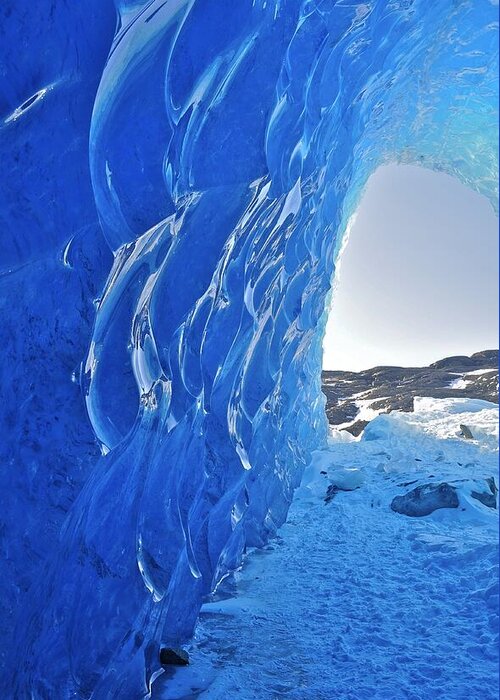 Ice Greeting Card featuring the photograph In the Iceberg by Cathy Mahnke