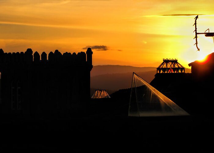 Sunset Spires Greeting Card featuring the photograph In the Land of the Sunset Spires by Menega Sabidussi