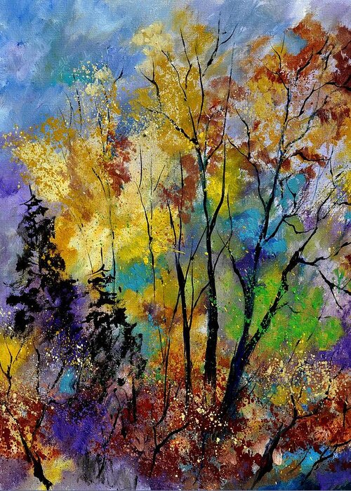 Landscape Greeting Card featuring the painting In The Wood 563190 by Pol Ledent