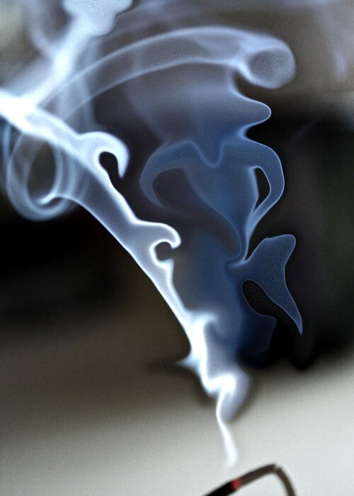 Smoke Greeting Card featuring the photograph Incense Smoke Dance - Smoke - Dance by Marie Jamieson