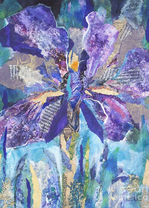 Kate Bedell Greeting Card featuring the painting Incredible Iris by Kate Bedell