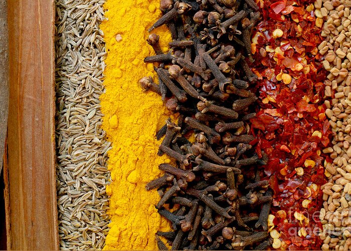 Spices Greeting Card featuring the photograph Indian spices by Paul Cowan