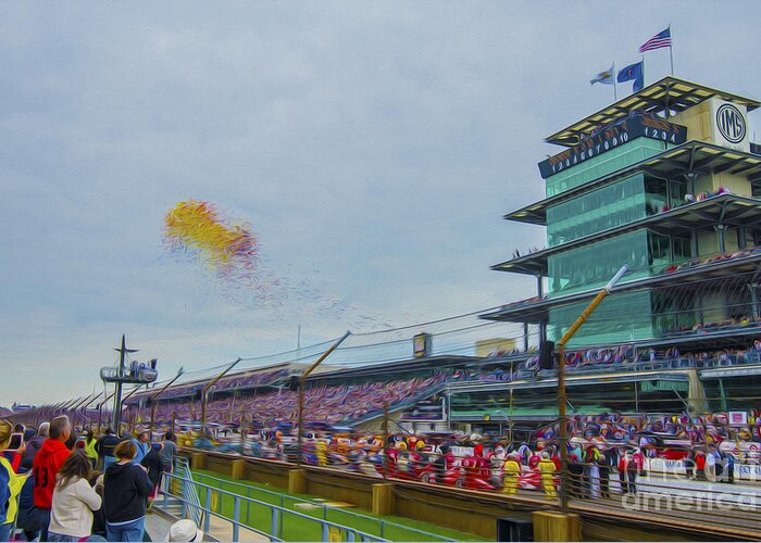 Indy 500 Greeting Card featuring the photograph Indianapolis 500 May 2013 Balloons Race Start by David Haskett II
