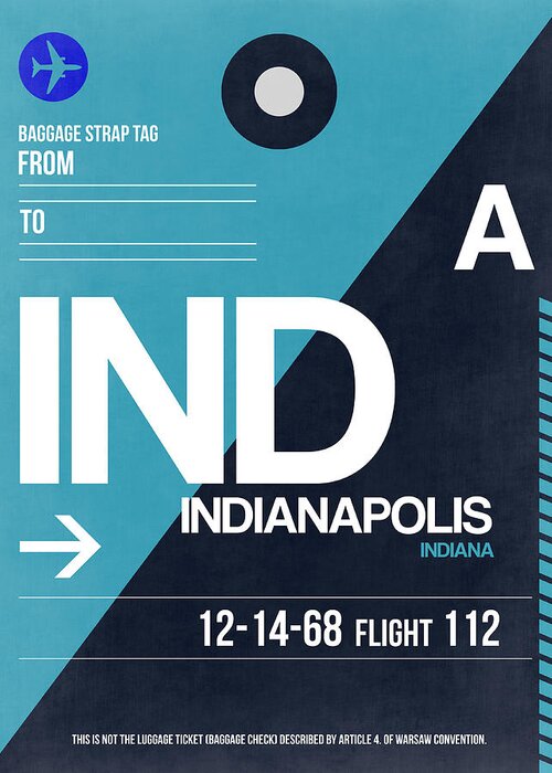  Greeting Card featuring the digital art Indianapolis Airport Poster 2 by Naxart Studio
