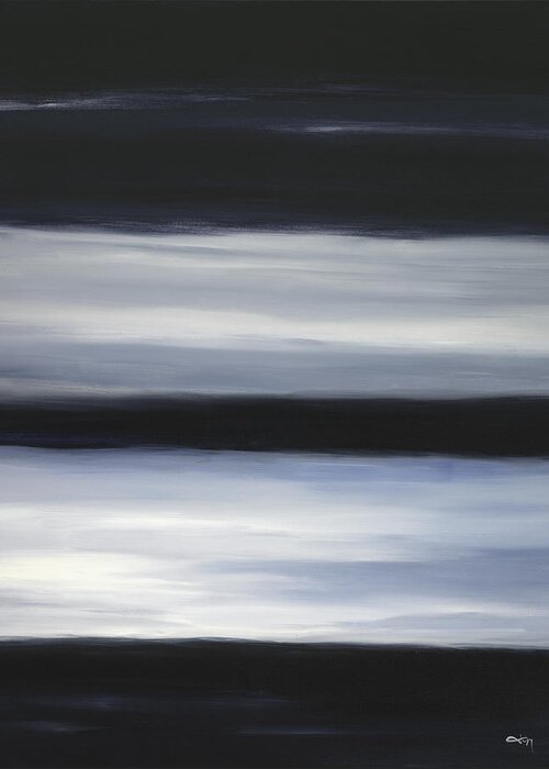 Abstract Greeting Card featuring the painting Indigo Blur I by Tamara Nelson