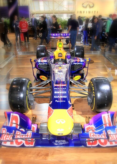 2013 Greeting Card featuring the photograph Infiniti Red Bull Formula One Racing Car by Valentino Visentini