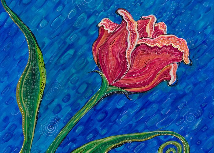Floral Greeting Card featuring the painting Inner Strength by Tanielle Childers