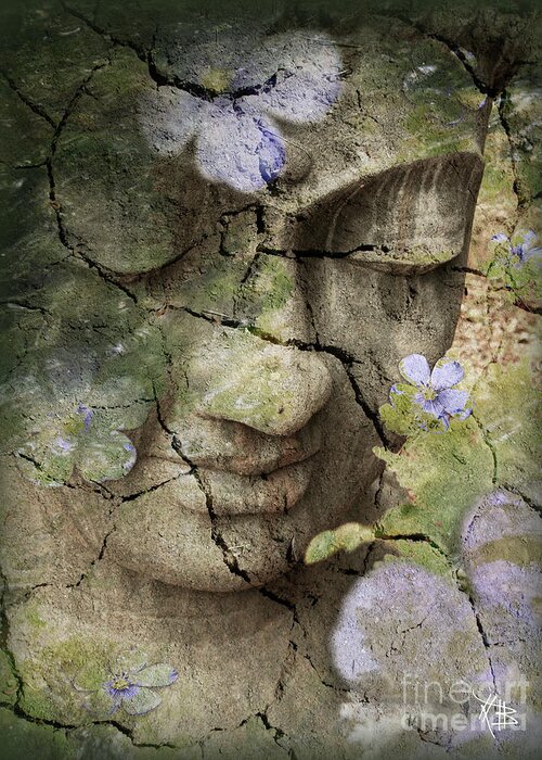 Buddha Greeting Card featuring the mixed media Inner Tranquility by Christopher Beikmann