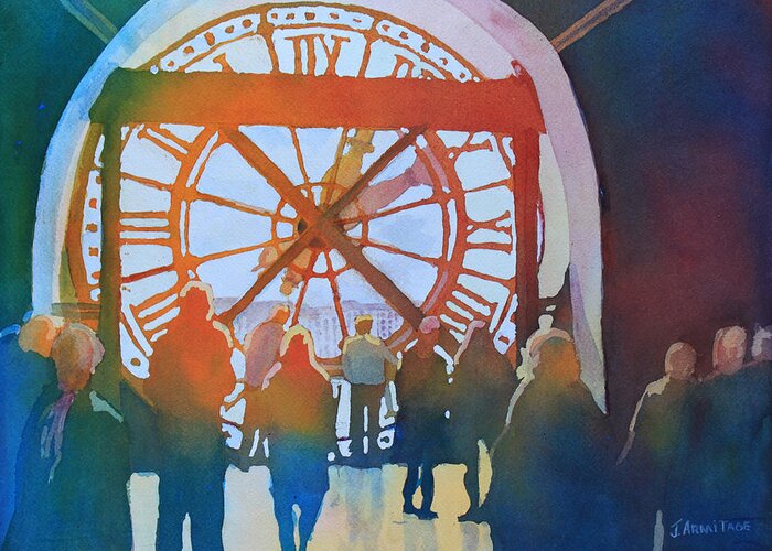 D'orsay Greeting Card featuring the painting Inside Paris Time by Jenny Armitage