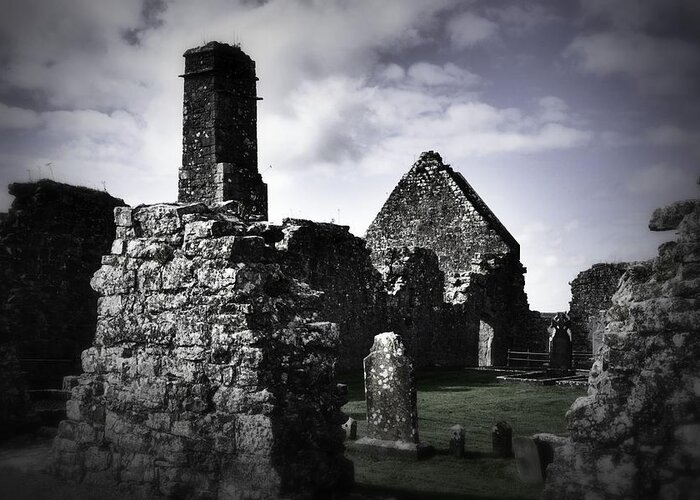 Ireland Greeting Card featuring the photograph Inside the Walls at Clare Abbey II by Nadalyn Larsen