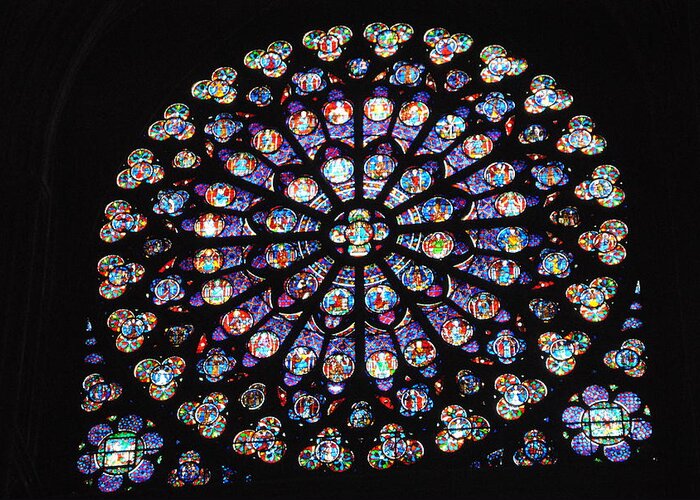 Inspirational Greeting Card featuring the photograph Inspirational - Rose Window of Chartres Cathedral France by Jacqueline M Lewis