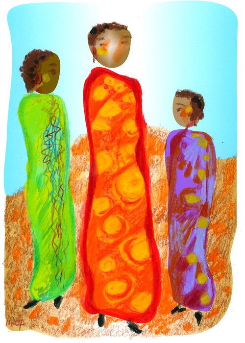 People Greeting Card featuring the digital art Inspired by Gerty by Mary Armstrong
