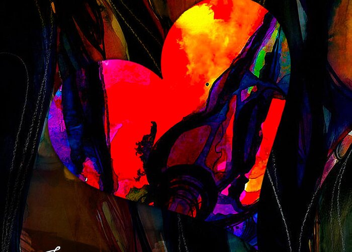  Heart Mixed Media Greeting Card featuring the mixed media Intimacy by Marvin Blaine