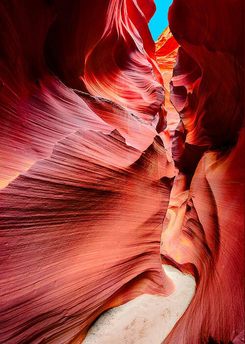 Antelope Canyon Greeting Card featuring the photograph Into the Slot 1 by Jason Chu