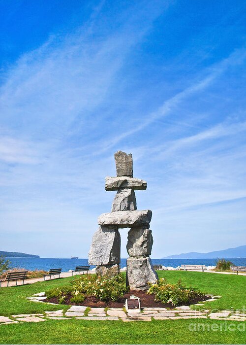 Aboriginal Greeting Card featuring the photograph Inukshuk by JR Photography