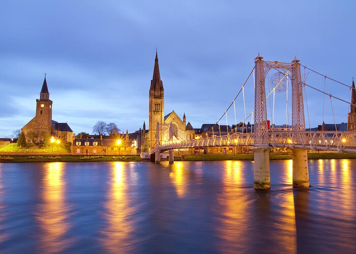 Water's Edge Greeting Card featuring the photograph Inverness At Twilight by Mattstansfield