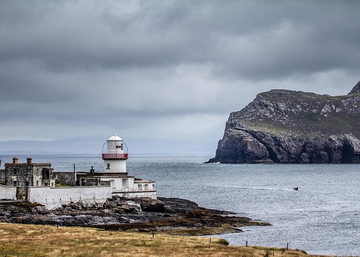 Landscape Greeting Card featuring the photograph Ireland Lighthouse by Creative Mind Photography