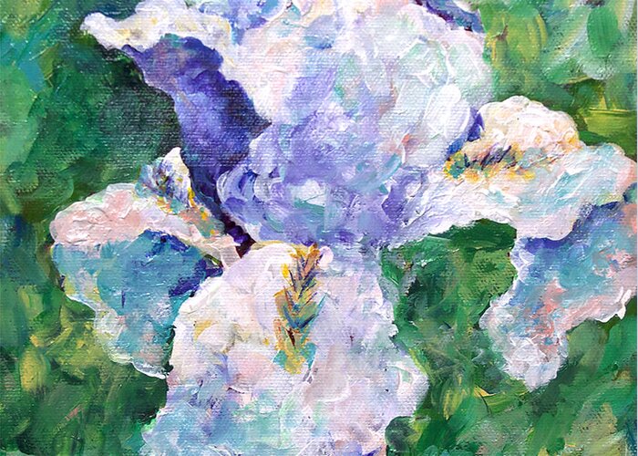 Iris Greeting Card featuring the painting Iris by Sally Quillin