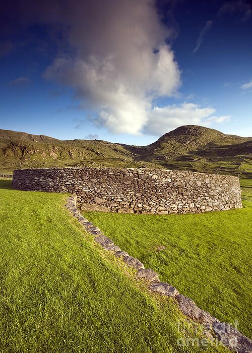Landscape Greeting Card featuring the photograph Irish Fort by David Lichtneker