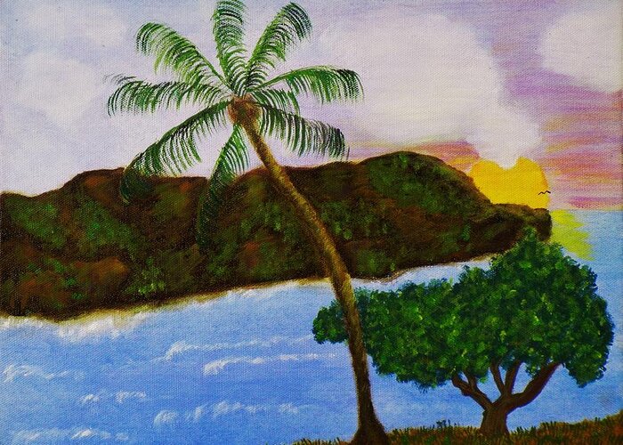 Island Scenery Greeting Card featuring the painting Island Escape by Celeste Manning