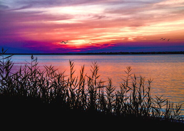 Sunset Greeting Card featuring the photograph Island Sunset by Cathy Kovarik