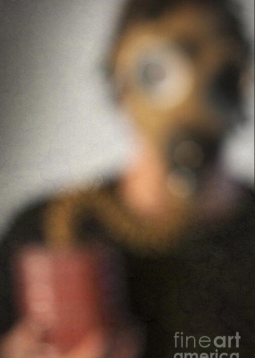 Gas Mask Greeting Card featuring the photograph It's a gas by Art Whitton