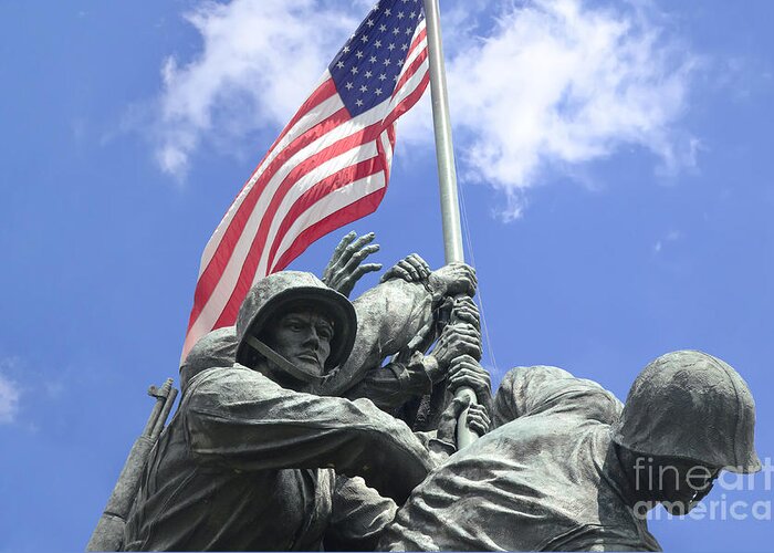 Iwo Jima Memorial Greeting Card featuring the photograph Iwo Jima Memorial by Allen Beatty