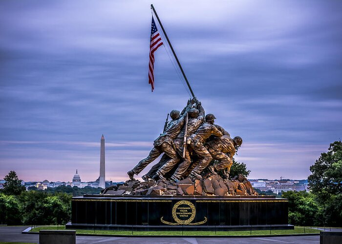 Iwo Jima Monument Greeting Card featuring the photograph Iwo Jima Monument by David Morefield