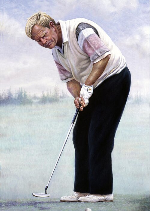 Best Greeting Card featuring the painting Jack Nicklaus by Gregory Perillo