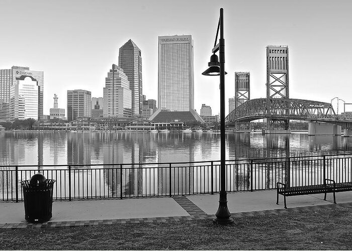 Jacksonville Greeting Card featuring the photograph Jacksonville Black and White ay by Frozen in Time Fine Art Photography
