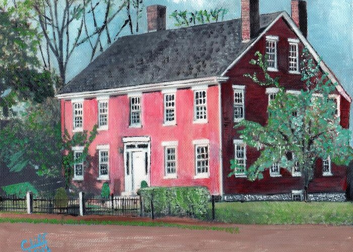 Red Greeting Card featuring the painting James Jackson House by Cliff Wilson