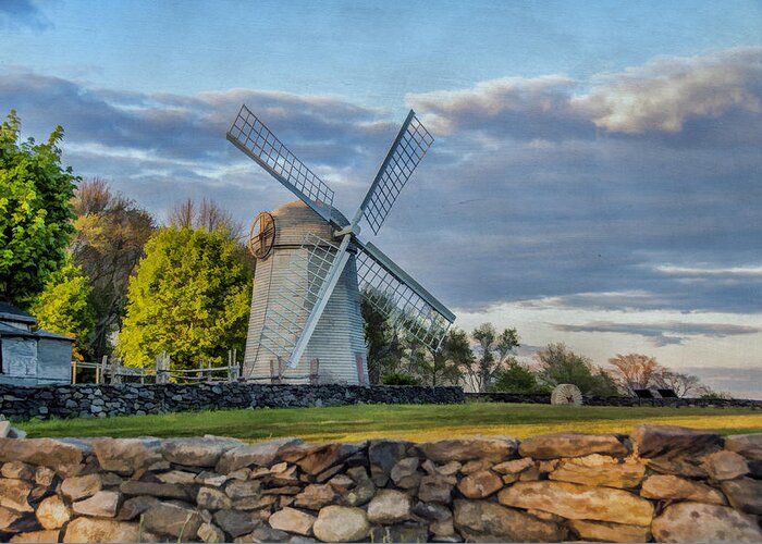 Historical Greeting Card featuring the photograph Jamestown Windmill by Cathy Kovarik