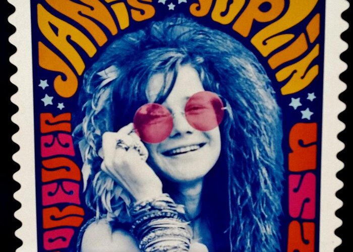 Janis Greeting Card featuring the photograph JANIS STAMP in a GROOVY VIBE by Rob Hans