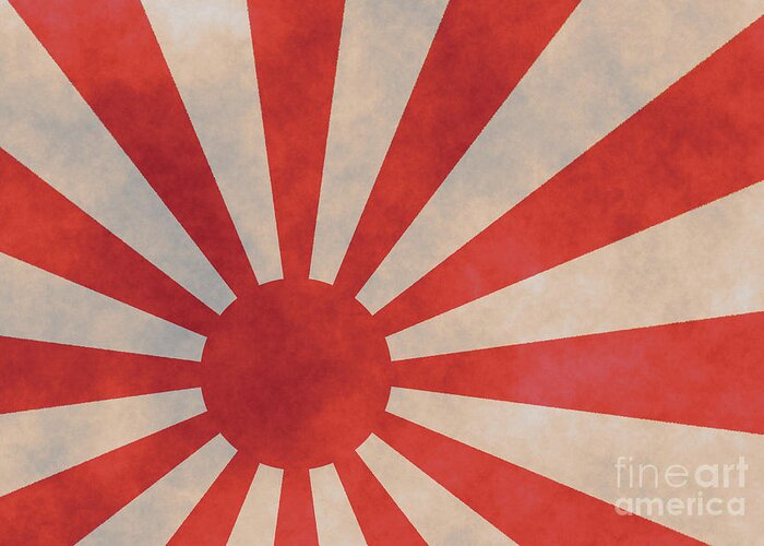 Japanese Greeting Card featuring the digital art Japanese Rising Sun by Amanda Mohler