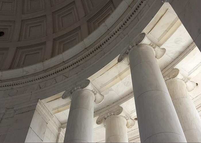 Declaration Of Independence Greeting Card featuring the photograph Jefferson Memorial Architecture by Kenny Glover
