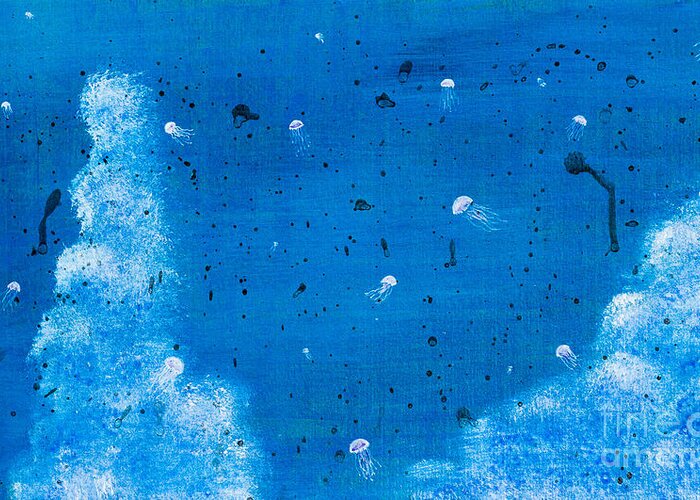  Greeting Card featuring the painting Jellyfish by Stefanie Forck