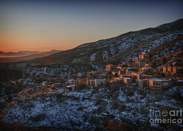 Sunrise Greeting Card featuring the photograph Jerome Sunrise from Sunshine Hill by Ron Chilston
