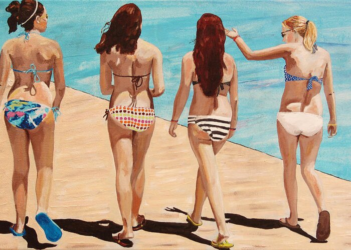 Kevin Callahan Greeting Card featuring the painting Jersey Girls Point Pleasant by Kevin Callahan