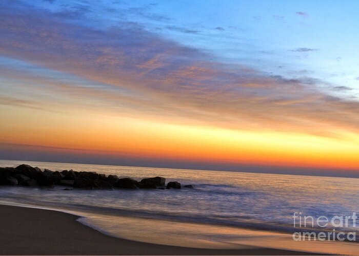 Jersey Shore Greeting Card featuring the digital art Jersey Shore Sunrise by Danielle Summa