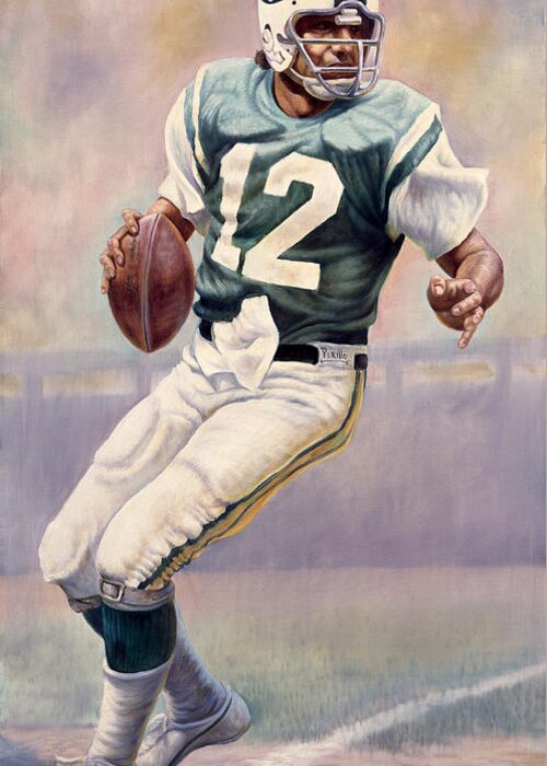 Gregory Perillo Greeting Card featuring the painting Joe Namath by Gregory Perillo
